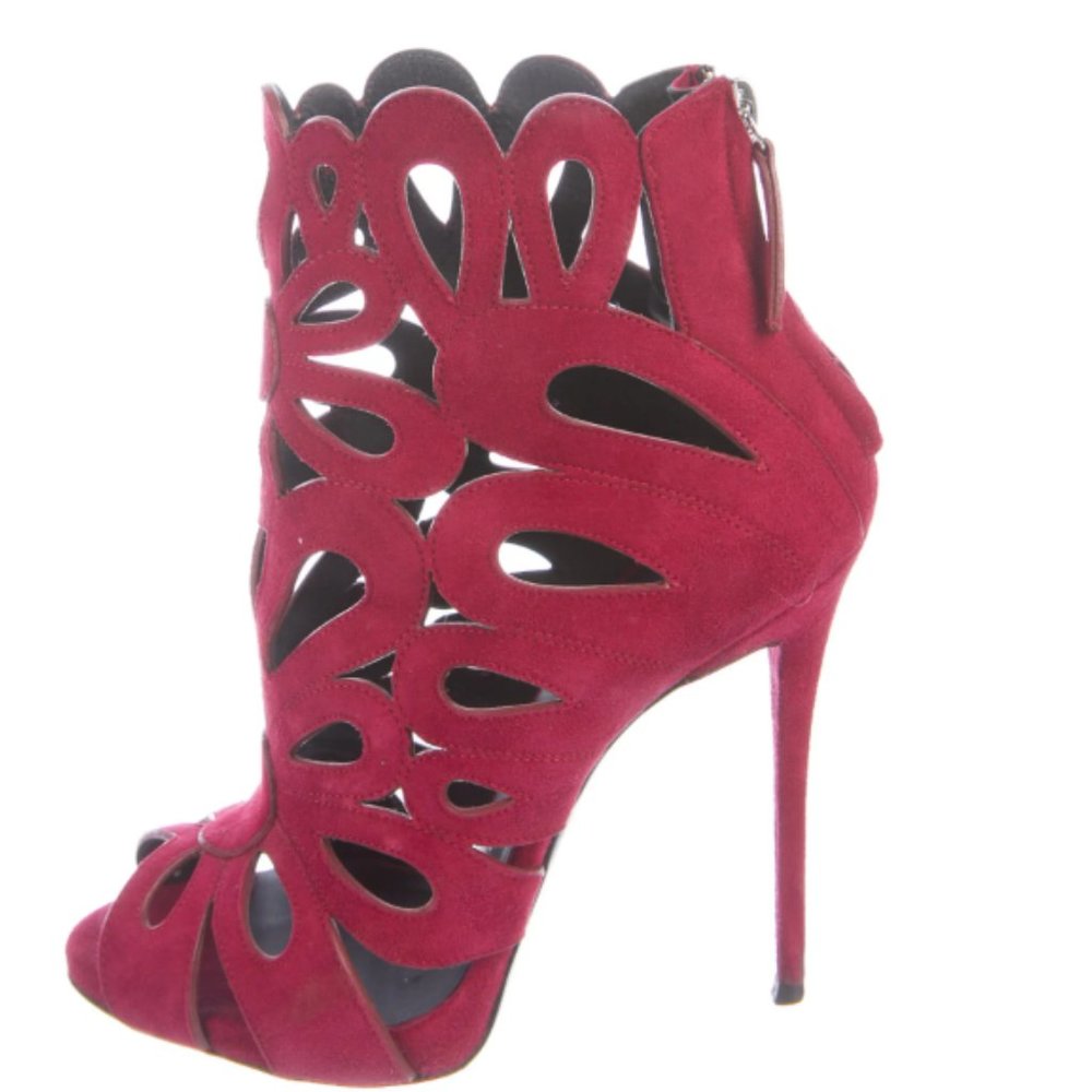 GIUSEPPE ZANOTTI Suede Cutout Accent Lace-Up Boots - Picture 5 of 5
